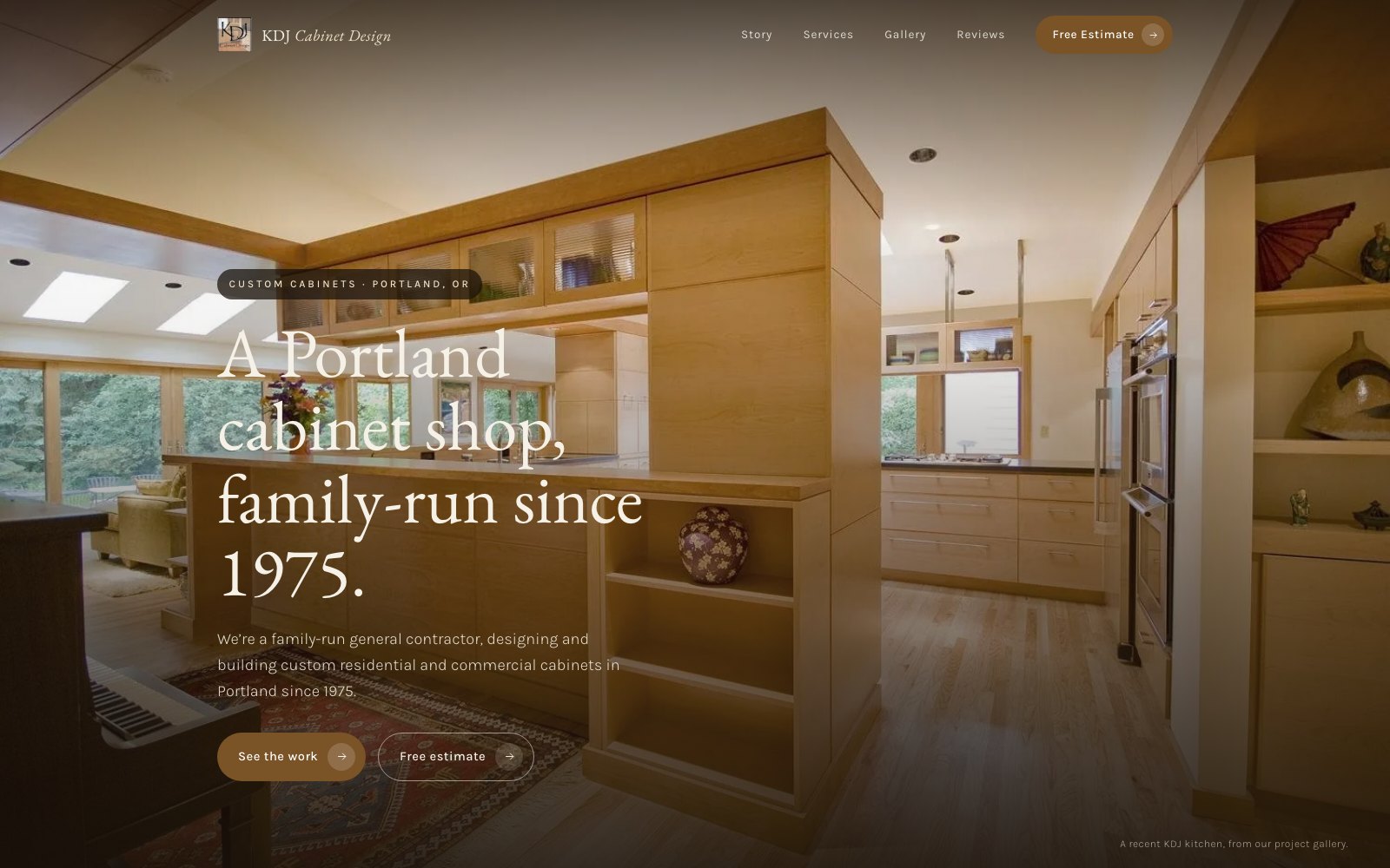 The new KDJ Cabinet Design homepage concept