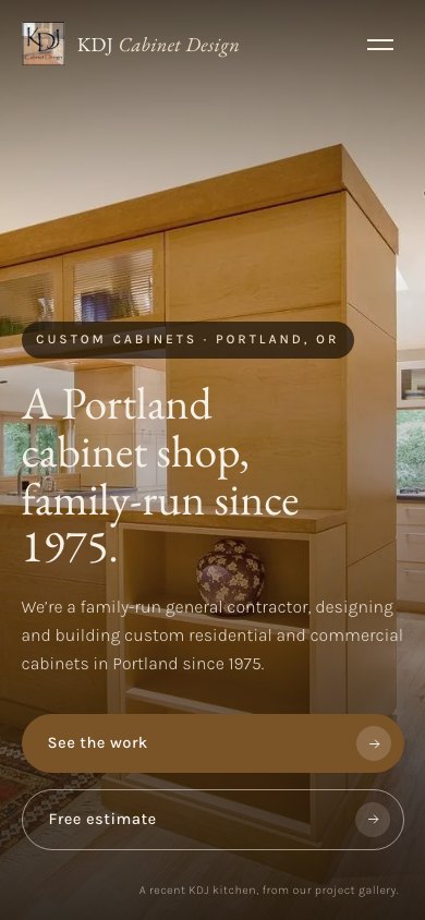 The new homepage on a phone