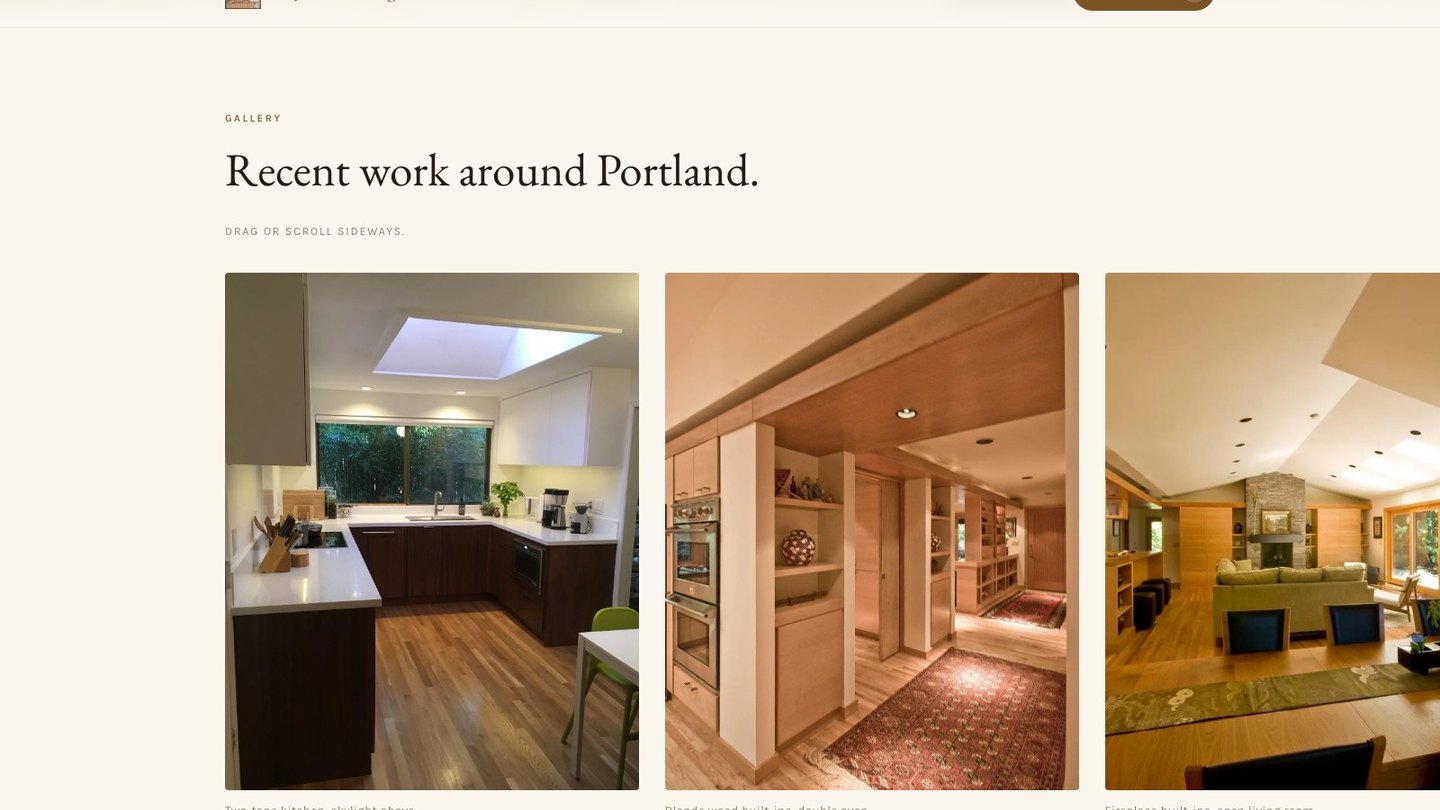 The draggable project gallery of the new homepage